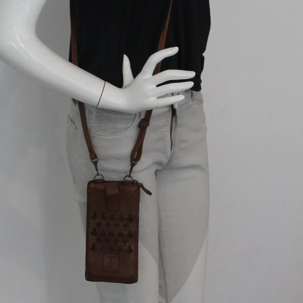 NEW Harbour 2nd Leather Crossbody Shoulder Messanger Bag Purse BROWN Cognac